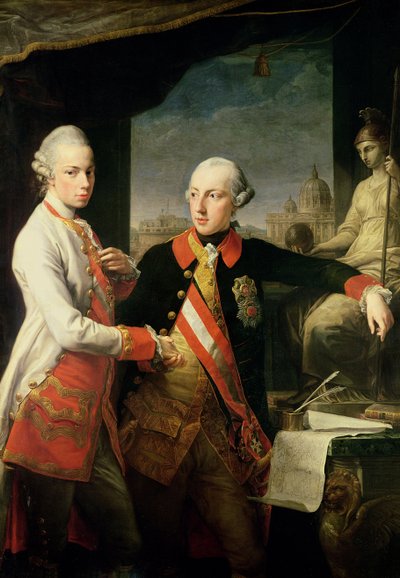 Kaiser José II (1741-90), y el Gran Duque Leopoldo de Toscana de Pompeo Girolamo Batoni