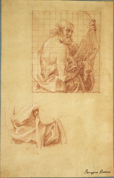Estudio para San Bartolomé y Drapería de Pompeo Girolamo Batoni