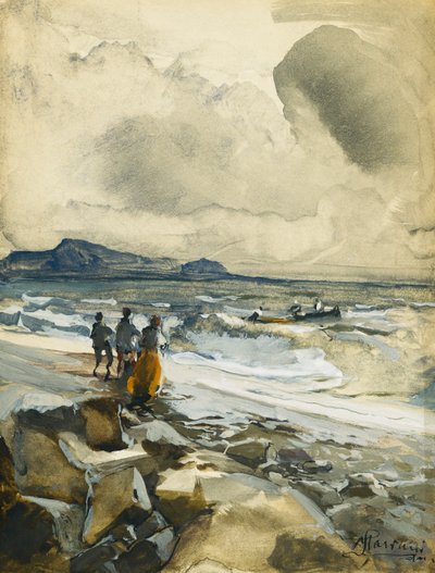 En la playa de Pompeo Mariani