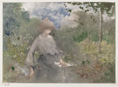 Leyendo en un jardín de Pompeo Mariani