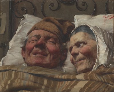 Las bodas de oro, c.1890 (óleo sobre lienzo) de Pompeo Massani