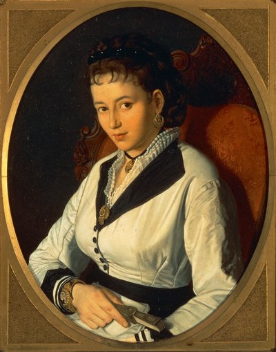 Retrato de mujer joven de Pompeo Molmenti