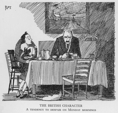 El Carácter Británico, Tendencia a desesperarse los lunes por la mañana (litografía) de Pont