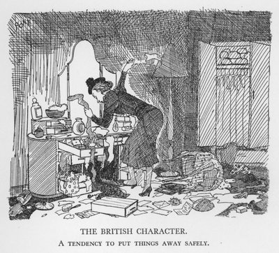 El carácter británico, tendencia a guardar las cosas de manera segura (litografía) de Pont
