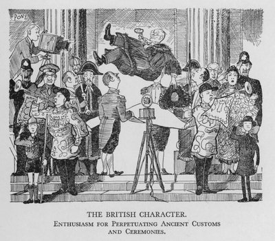 El carácter británico; entusiasmo por perpetuar costumbres y ceremonias antiguas de Pont
