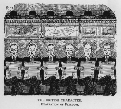 El carácter británico; exaltación de la libertad (litografía) de Pont