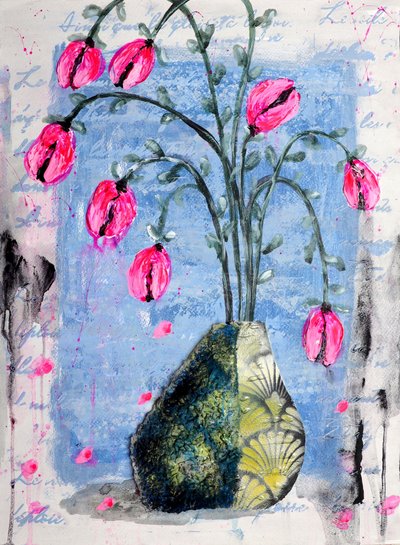 Flores rosas expresivas de Poonam Choudhary