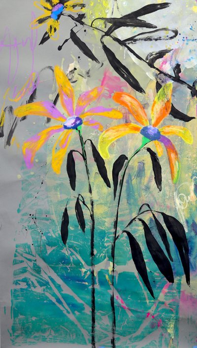 Flores abstractas llenas de colorido de Poonam Choudhary