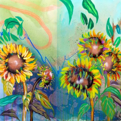 Un jardín de girasoles lleno de color de Poonam Choudhary