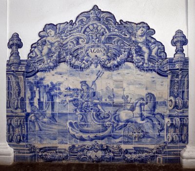 Alegoría del agua - Azulejos, loza pintada de Portuguese School