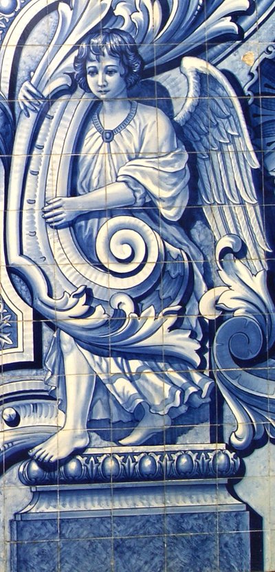 Panel decorativo que representa un ángel, Lamego, Portugal. 1738 de Portuguese School