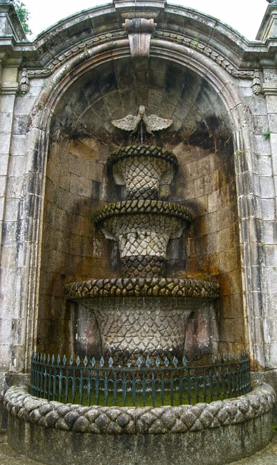Fuente del Pelícano, Santuario de Nuestra Señora de los Remedios, Lamego, Portugal 1738 de Portuguese School