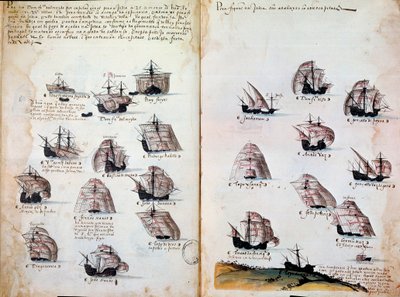 Buques de guerra. Recuerdos de las armadas de Portugal bajo el rey Manuel I de Portuguese School