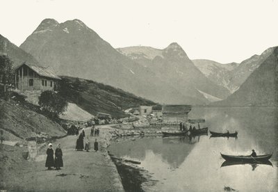 Mundal, en el Fjaerlandsfjorden, Sogn, Noruega, 1895 de Poulton and Co