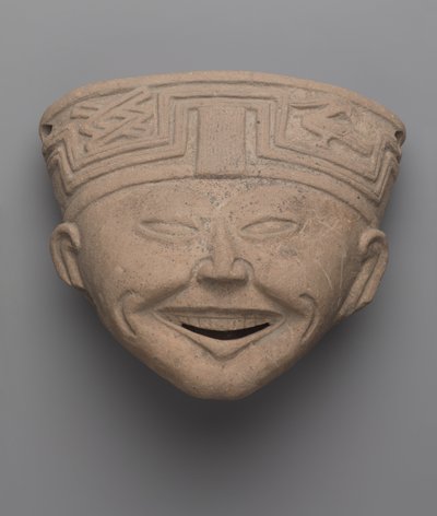 Cabeza de un hombre riendo, Totonaca de Pre Columbian