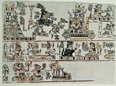 Copia facsímil del Códice Bodley (detalle), c.1521 de Pre Columbian Pre Columbian