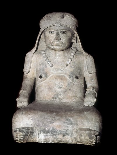 Arte precolombino: anciana con un tocado. Escultura de Veracruz (México) de Pre Columbian Pre Columbian