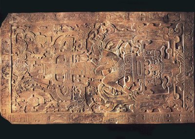 La tumba del Rey Pakal del Templo de las Inscripciones, Palenque, 615-683 de Pre Columbian art