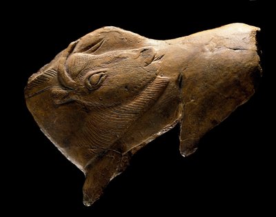 Bisonte levantándose (Escultura en madera de reno del refugio de la Madeleine en Dordogne. 11000 a.C.) de Prehistoric Prehistoric