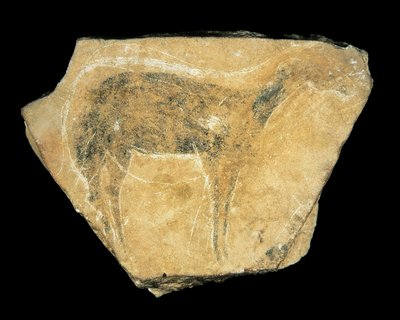 Cierva negra, Cueva de Parpalló, España, Paleolítico Superior (pintura) de Prehistoric Prehistoric