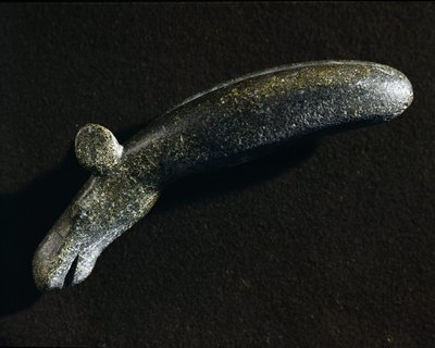 Prehistoria: herramienta de diorita en forma de alce. Edad de Piedra. Museo Sueco de Antigüedades Nacionales, Estocolmo, Suecia de Prehistoric Prehistoric