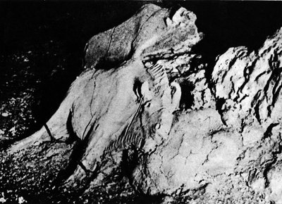 Prehistoria: arte paleolítico, dos bisontes de arcilla, cueva del Tuc d