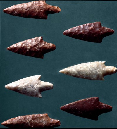 Prehistoria, cultura de Rinaldone (Montefiascone): flechas de la necrópolis de Rinaldone. Edad del Cobre. Eneolítico. 2200 a.C. Roma, Museo Nacional Prehistórico Etnográfico Luigi Pigorini de Prehistoric Prehistoric