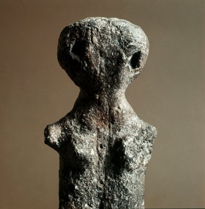Prehistoria: ídolo femenino de terracota de la Necrópolis de Arene Candide (Finale Ligure), Liguria. Neolítico Medio, Edad de Piedra. Génova, museo di archeologia ligure de Prehistoric Prehistoric