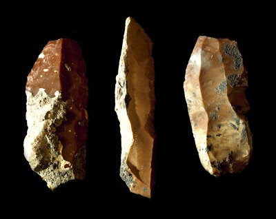 Prehistoria: raspadores de sílex. Era neolítica. De Umbría. Perugia, Museo Archeologico Nazionale dell