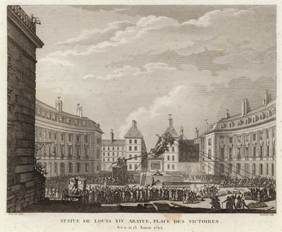 Estatua de Luis XIV retirada en la Place des Victoires de Prieur