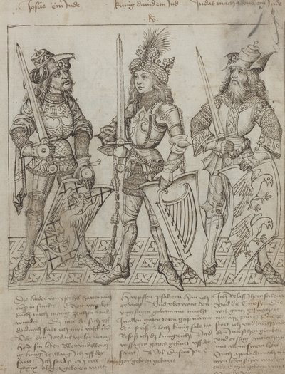 Josué, Rey David y Judas Macabeo de Primary Master of the Strassburg Chronicle