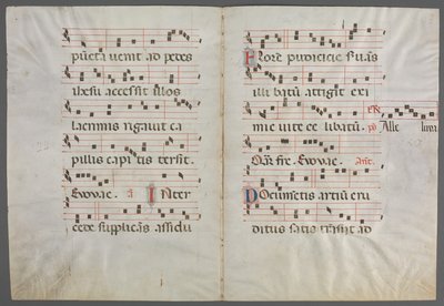Bifolium from an Antiphonary: Music de Primo Miniatore di San Domenico