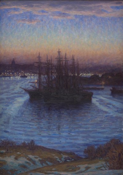 Barcos en invierno de Prince of Sweden Eugen