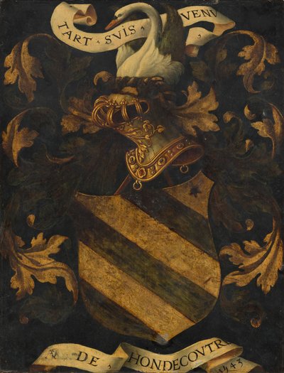 Escudo de armas con cresta de Probably Antwerp 16th Century