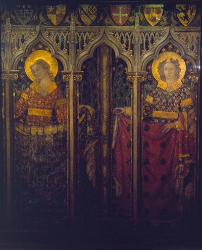 Ángeles, reconstrucción de un muro un cuadro originalmente en la capilla de San Esteban de Professor Ernest Tristram