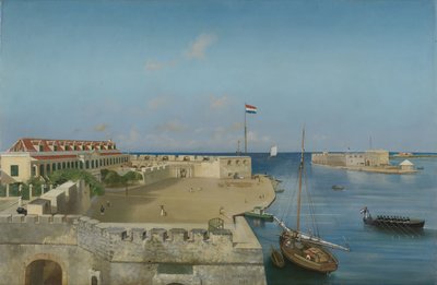 La entrada del puerto de Willemstad con el Palacio de Gobierno de Prosper Crébassol (signed by artist)