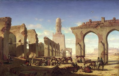 Ruinas de la Mezquita del Califa El Haken, El Cairo, c.1840 de Prosper Georges Antoine Marilhat