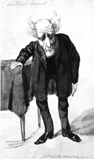 François René, escritor francés, vizconde de Chateaubriand (1768-1848), caricatura de Prosper Merimee de Prosper Merimee