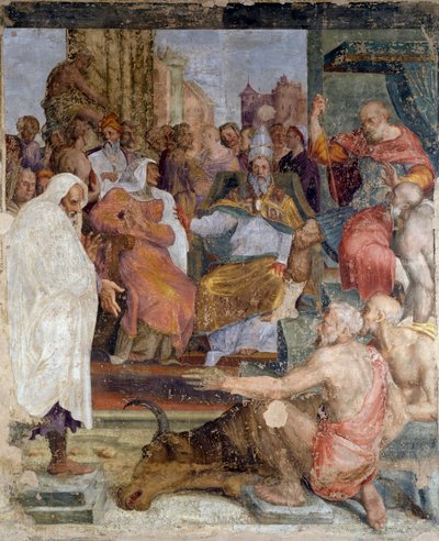 Historias del Papa Silvestre y el Emperador Constantino de Prospero Fontana