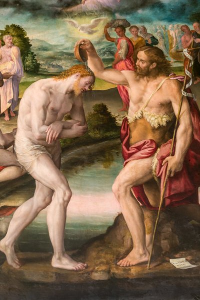 El bautismo de Cristo por Juan de Prospero Fontana