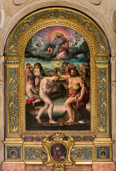 El bautismo de Cristo por Juan de Prospero Fontana