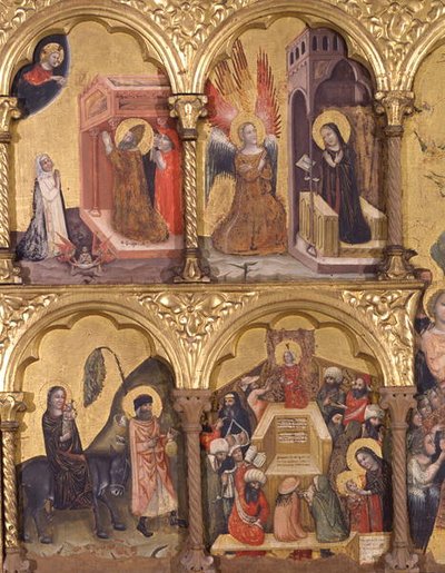 Políptico de la Dormición de la Virgen (detalle) de Pseudo Jacopino di Francesco