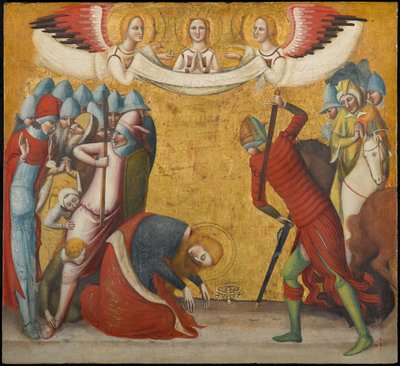 La decapitación de Santa Catalina de Alejandría, hacia 1325-1330 (temple y pan de oro sobre tabla) de Pseudo Jacopino di Francesco