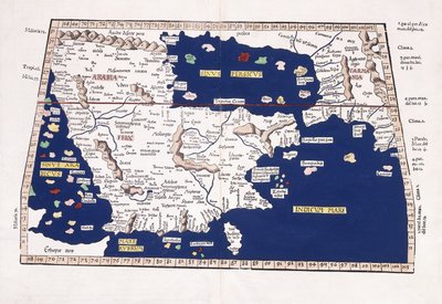 Mapa de Arabia, el Golfo Pérsico y el Mar de la India, 1541 de Ptolemy