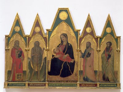 Madonna de la Humildad con Santos de Puccio di Simone
