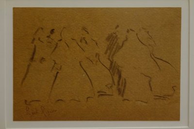 Esbozo de figuras femeninas, Narcís Puget Riquer, dibujo al carboncillo, museo Puget, casa noble de Can LLaudis, Dalt Vila, Ibiza, Islas Baleares, España de Puget Riquer