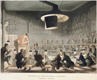 Dibujo del natural en la Real Academia de Pugin and Rowlandson