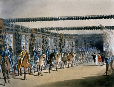 La Torre de la Armadura de Caballos, impresión hecha por R. Ackerman, 1809 de Pugin and Rowlandson