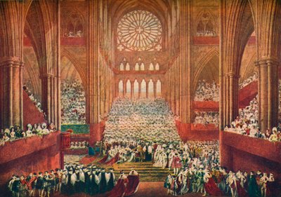La coronación del rey Jorge IV en la Abadía de Westminster, Londres, 1821 de Pugin and Stephanoff