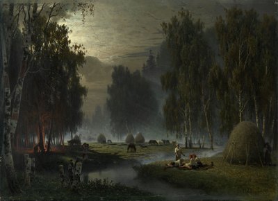 Haciendo heno. Descanso vespertino de Pyotr Alexandrovich Sukhodolsky